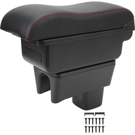 Bote d\\'accoudoir de Console de voiture grande capacité remplacement de ligne rouge de Surface noire au toucher lisse pour Suzuki Swift 20052021 (1/4)
