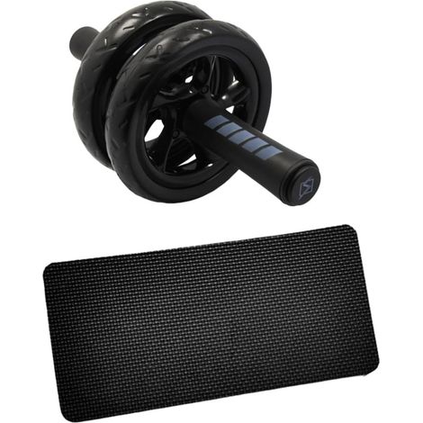 Roue Abdominale - Rouleau Musculation Abdominaux Dos Epaules - Avec Tapis Genoux - Compact Portable - Vert (1/5)