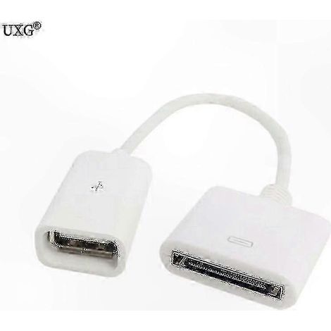 USB 2.0-Buchse auf 30-Pin-Stecker-Adapterkabel, 10 cm, Laden und Datenübertragung für Geräte, Schwarz (1/4)
