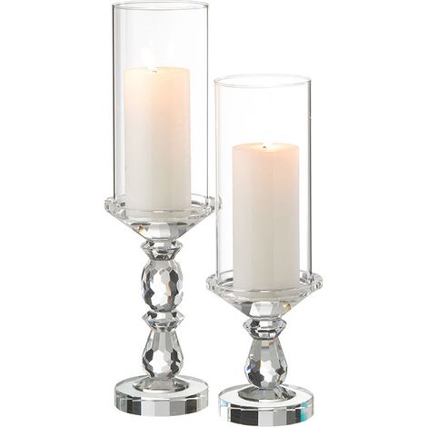 Photophore Marie cristal transparent large 12x12x43cm