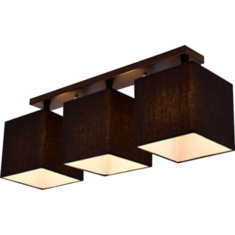 Plafonnier Candellux Boho noir tissu 3xE27 66cm IP20