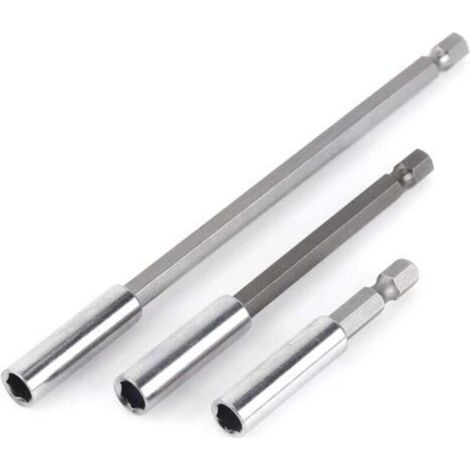 Porte Embouts Magnétique Extension de Vissage Tournevis Tige Hexagonal 60mm 100mm 150mm Rallonge Embout Visseuse（3Pcs 1/4"）