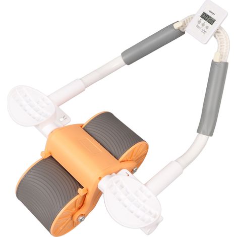 Bauchmuskeltrainer mit automatischer Rückstellkraft, bodenschonender Handyhalterung, Doppelrad-Bauchmuskeltrainer mit Kniematte für Zuhause (1/5)