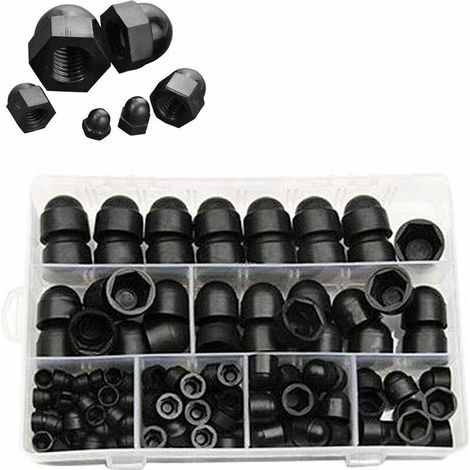 145 Cache-Vis en Plastique Noir pour Vis et Écrous Hexagonaux M4 M5 M6 M8 M10 M12 – Protection Anticorrosion et Esthétique (1/4)
