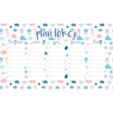 Magnetischer Unterrichtsplan Meerestiere 45x26CM