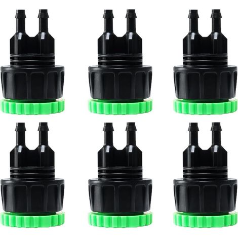 Lot de 6 connecteurs de tuyau d'arrosage pratiques pour robinet d'arrosage Connecteurs de tuyau d'irrigation goutte à goutte Connecteur rapide pour système d'irrigation de jardin (1/5)