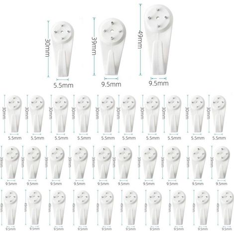 Wall Hooks [30 Pieces], Wall Hooks for Picture Frames, Picture Hanging Kit, Wall Nails for Hanging Pictures, Photos, and Mirrors (1/5)