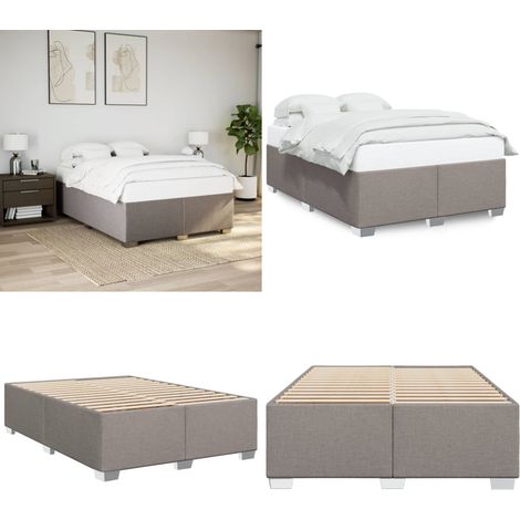 vidaXL Cadre de lit sans matelas taupe 160x200 cm tissu (1/5)