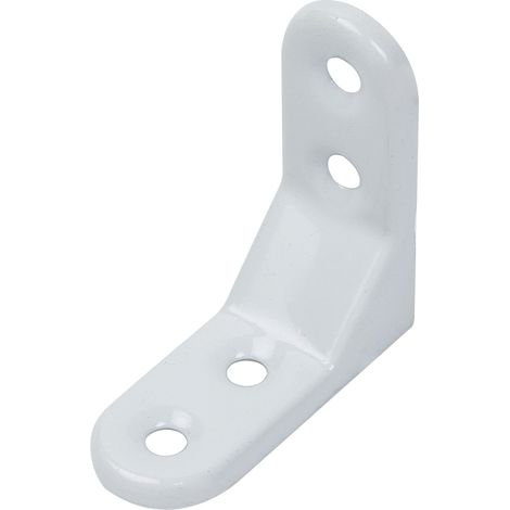 Équerre décorative – Emboutie – Plastifiée blanche – 50 x 50 x 20 mm – Marque Alberts (1/2)