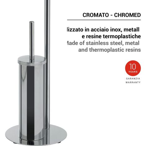 Sapho Accesorios de baño Gedy - Portarrollos de papel higiénico y escobilla de WC, cromo 143213 (1/2)