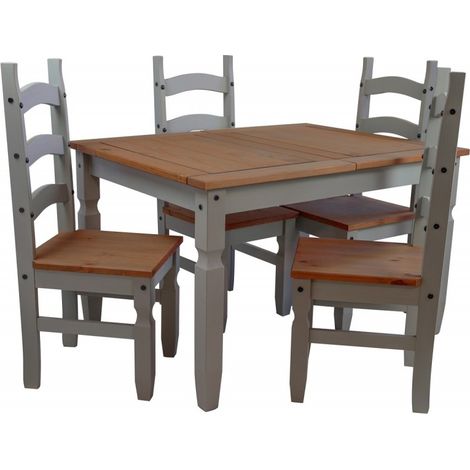Corona Grey Wax 4'0" Dining Table & 4 Chairs (1/5)
