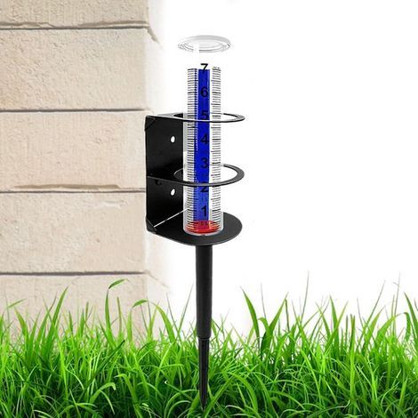 Pluviomètre avec piquet - 18 cm - Pluviomètre de jardin - pour fermes, serres, terrasses, balcons, passionnés de météo et de jardinage, particuliers (1/5)