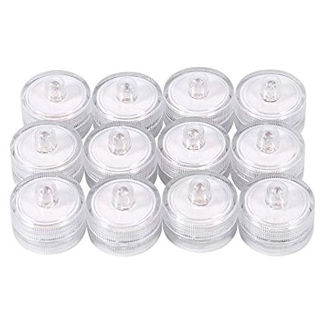 Set mit 12 batteriebetriebenen LED-Kerzen, wasserdichte, tauchfähige elektronische Kerzen für Hochzeits- und Weihnachtsfeierdekorationen, mehrfarbiges Licht