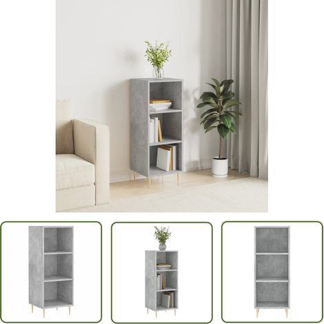 Furniture Limited - Buffet gris béton 34,5x32,5x90 cm bois d'ingé (1/5)