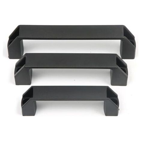 Lot de 8 poignées de meuble en nylon, noir, pour armoires de cuisine série 30, profilé en aluminium (distance entre les trous : 120 mm)