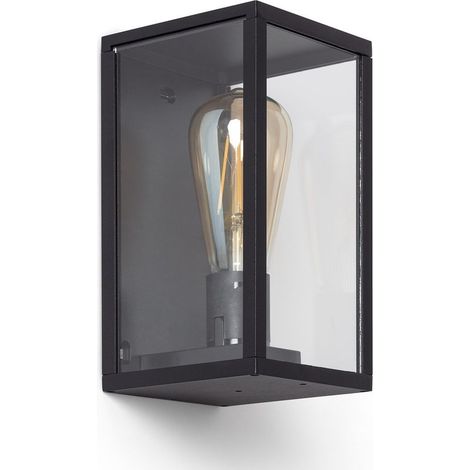 Applique extérieure Atrium aluminium et verre noire E27 1 ampoule design espaces commerciaux (1/5)