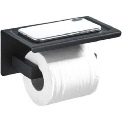 Toilettenpapierspender mit Ablage LOFT-GAME matt schwarz - Schwarz