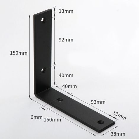 Set di 2 staffe per mensole a muro, supporti industriali resistenti, staffe robuste, staffe a L, spessore 5 mm con viti (15 cm) (1/4)