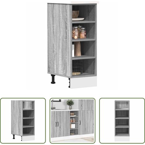 Küchenmöbel - Unterschrank Riga Grau Sonoma 30x44,5x81,5 cm Holzwerkstoff (1/5)