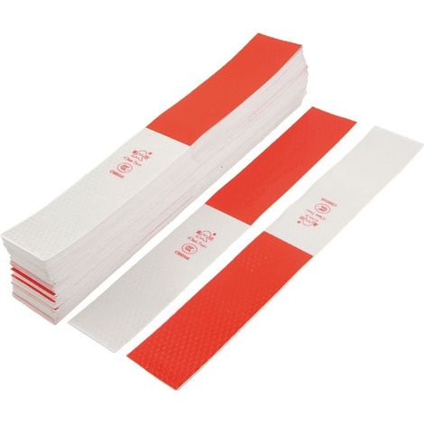 10 Strisce adesive rifrangenti 3M auto, camion - 30cm x 5cm bianco/rosso (1/5)