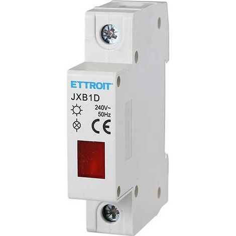 Indicateur LED lumière rouge 230V 1-module DIN Ettroit JXB1D-16