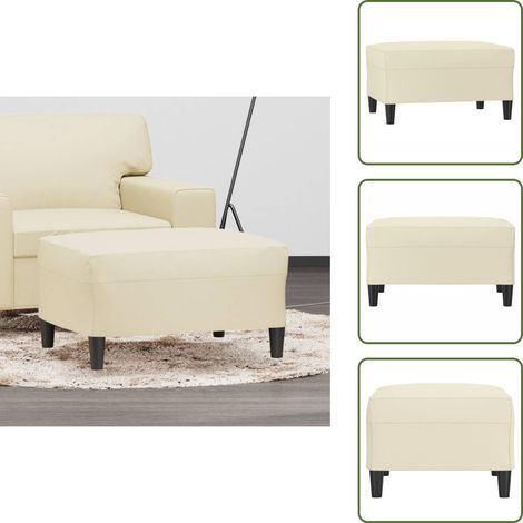 The Living Store Fußhocker Creme 70x55x41 cm Kunstleder - Kunstlederhocker (1/5)