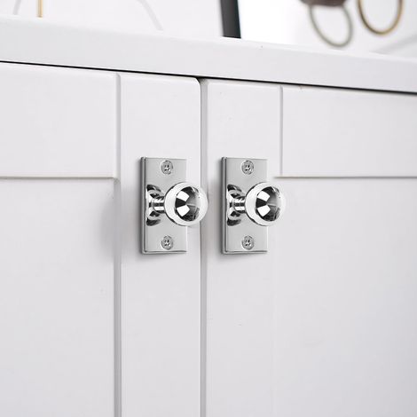 Lot de 2 poignées de tiroir en nickel poli pour armoires de salle de bain, coiffeuses, armoires, placards, coiffeuses et tables de chevet. (1/5)