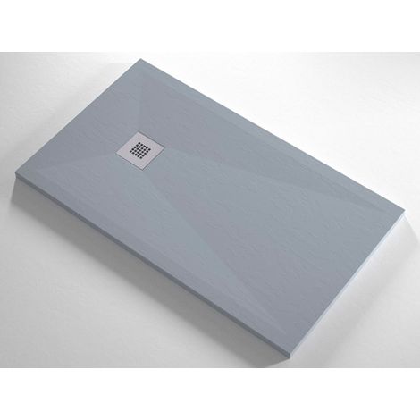 Piatto Doccia Grigio Slim Effetto Pietra Varie Misure in Resina Marmo Piletta - Dimensione Piatto 80x150 (1/2)