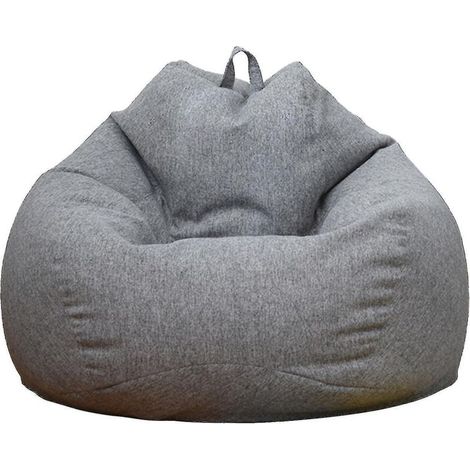 Nouveau pouf extra large, housse de canapé, fauteuil relax d'intérieur pour adultes et enfants - Prix promotionnel - 80 x 90 cm - Gris (1/5)