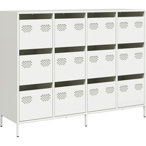Maison Exclusive - Aparador de acero laminado en frío blanco 135x