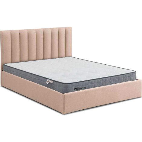 Pack Lit-coffre Songe + Matelas Bedream 180x200cm Tissu Beige