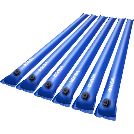 VEVOR Sac a Eau pour Bache de Piscine, Lot de 6, Sac de Lestage a Eau Chambre Simple, 1,2 m, Sacs en Tube Lestes PVC Epaisseur 0,4 mm, avec Bouchon Etanche, pour Bache de Piscines Creusees Hiver, Bleu (1/5)