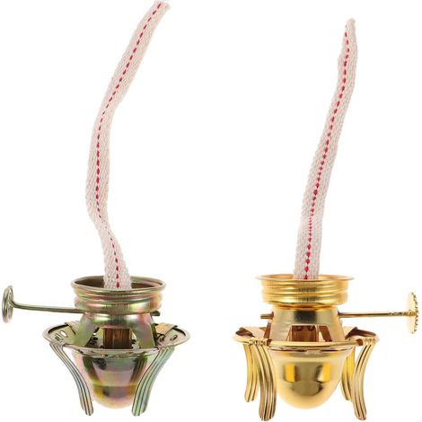 Pièces de Lampes à Pétrole Vintage 2pcs avec Régulateur en Alliage D'aluminium à Quatre Griffes, Remplacement Facile de Mèche pour Lampe à Huile D'intérieur (1/5)