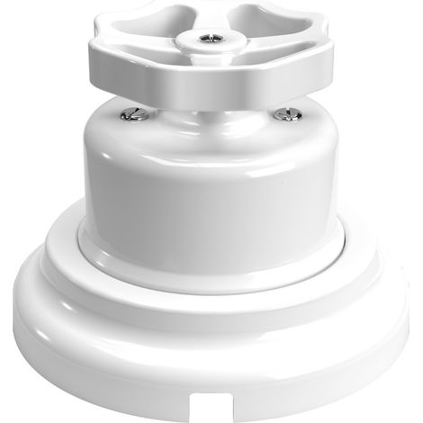 creative cables -  Kit interruttore/deviatore con manopola e base in porcellana bianca