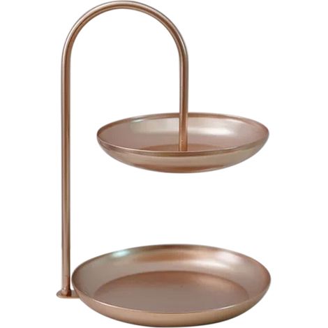 Plateau à fruits en fer forgé de style nordique, bonbonnière créative à plusieurs niveaux pour salon et table basse, plateau de rangement multifonctionnel, assiette à fruits en or rose. (1/5)