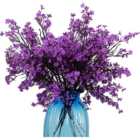 Gypsophile Artificiel - 50 cm - Tige Flexible en Fil de Fer et Plastique - Fleur en Tissu de Soie - Décoration Intérieure Extérieure - 6 Pièces (1/5)