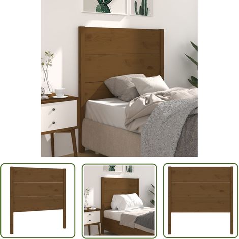 The Living Store Tête de lit Marron miel 81x4x100 cm Bois massif de pin - Tête De Lit - Literie - Meuble De Chambre - Bois Massif - Tête De Lit En Bois (1/5)