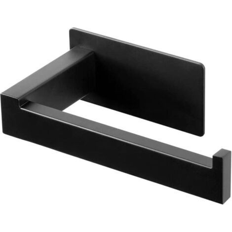 Black toilet paper dispenser without drilling, stainless steel toilet paper holder, made of stainless steel, for the bathroom, toilet (1/5)