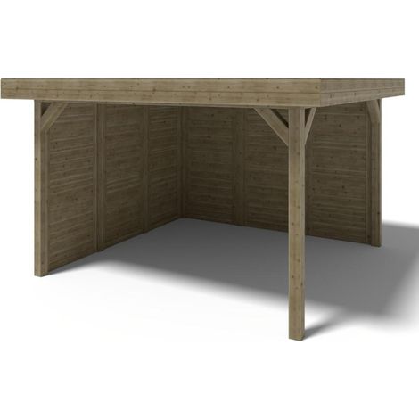 Gazebo da giardino in legno pergola 4.04x4.04 m con pannell - Impregnata - ALT132 (1/5)