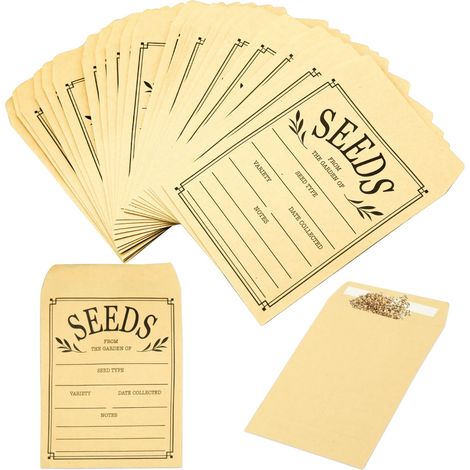 Lot de 100 enveloppes refermables en papier marron auto-adhésives pour économiser les semences - 7,9 x 12,9 cm (1/5)