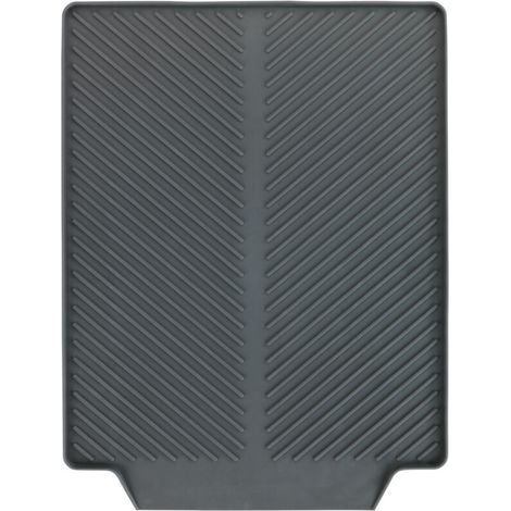Tapis égouttoir vaisselle 40x30 cm en plastique – Séchage rapide sans traces – Rainure pour écoulement d'eau – Couleur gris