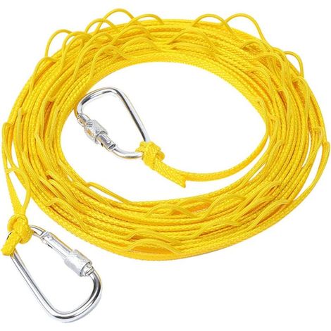 Corde à Linge Portable Rétractable Corde à Linge Ajustable Antidérapant Corde à Linge Corde antidérapante en Plein Corde à la Maison Corde à Linge Corde à Linge Coupe-Vent d'Extérieur Pour Voyage (10m (1/5)