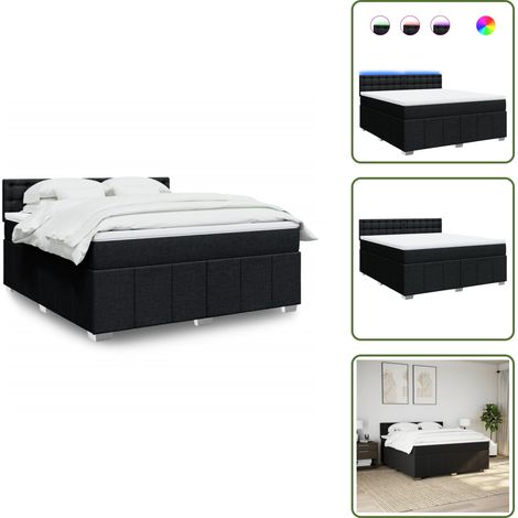Boxspringbett mit Matratze Schwarz 180x200 cm Stoff - Boxspringbett - Boxspringbetten - Bett - Bettgestell (1/5)