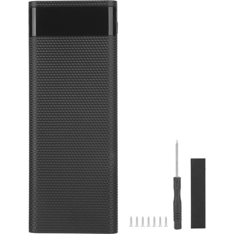 Boîtier de rangement pour 8 piles 18650 - Léger et portable, idéal pour power bank DIY et accessoires de recharge - Noir