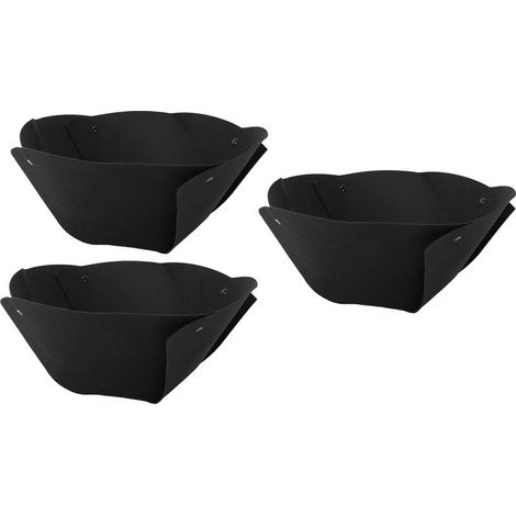 Doublure de jardinière demi-ronde, 3 pièces, cercle de Pot de fleur, panier mural de remplacement pour décoration intérieure et extérieure, noir 12 pouces (1/5)