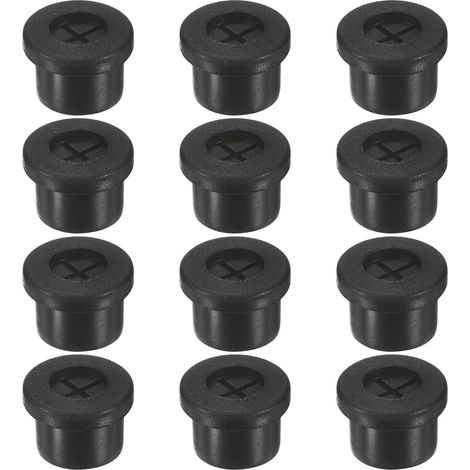 12-Pack Passe-câbles en Caoutchouc pour Câblage 12mm Passe-câbles Câbles/Fils Couverture de Trou de Bureau pour Protection des Câbles [Black] (1/5)