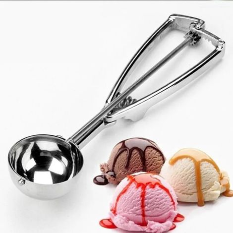 Cuillère à verre en acier inoxydable avec manche à ressort, (1/5)