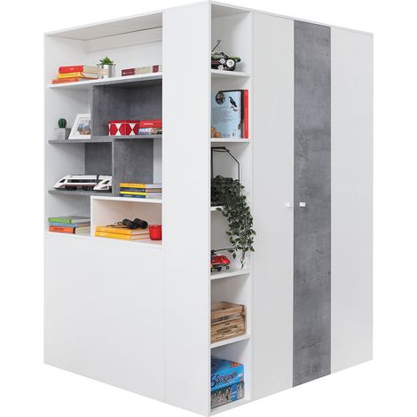 Begehbarer Kleiderschrank in Beton weiß SEATTLE-133 (1/5)