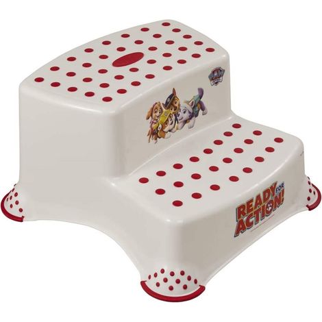 Paw Patrol - Tabouret / rehausseur à 2 niveaux pour enfants de 3 à 14 ans environ, fonction antidérapante, blanc (1/5)