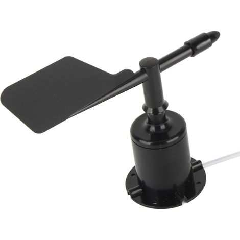 Anemómetro con sensor de viento de 360°, transmisión de 1-5 V para estaciones meteorológicas con PC, color negro, 23,5 cm, 4 tornillos. (1/5)